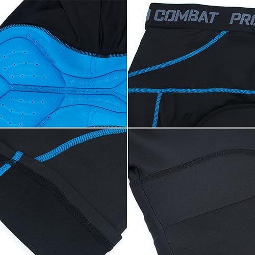 GUSTAVE Cycling Shorts for Men & Women with 3D Padded, Breathable Quick Dry Cycling Shorts Shock Proof, Cycling Accessories (Size, L) Blue