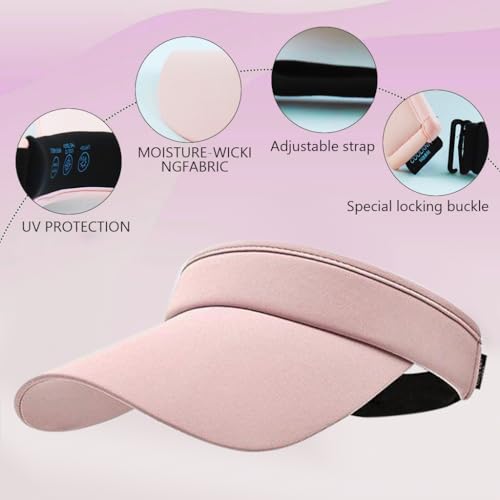 PALAY Women Sun Visor Hat Wide Brim Sun Visor Hat UPF 50+ Sun Visor Hat Summer Ice Silk Lightweight Sport Sun Visor Hat for Running, Sport, Jogging