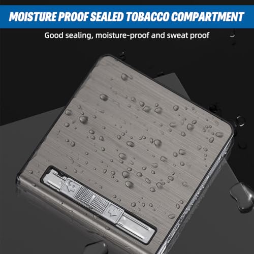 HASTHIP® 2 in 1 Cigarette Case with Torch Lighter, Stylish Brushed Aluminum Alloy Cigarette Case, Refillable Butane Cigarette Lighter(No Butane in), Portable Cigarette Case