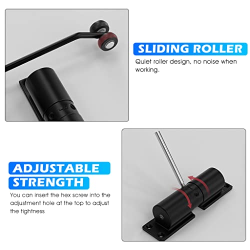 HASTHIP® 3pcs Door Closer,Zinc Alloy Automatic Safety Spring Door Closer,Adjustable Closing Hinge Quiet for Wooden Metal Security Weight Up to 30 Kgs (Black)