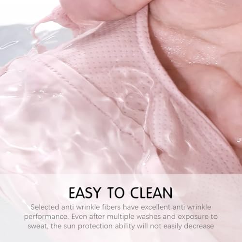 SANNIDHI® Full Face Mask for Women Sun Protection Breathable UPF 50 Plus with Detachable Brim Summer Thin Ice Silk for Teenage Girls Running Hiking Pink 3 PCS