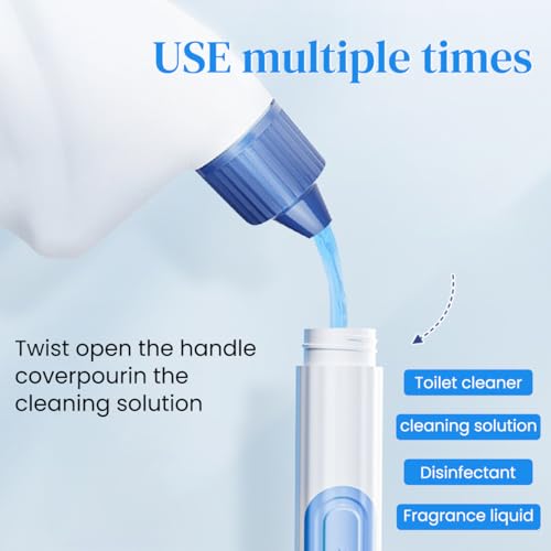 HASTHIP® 2-in-1 Dual-Sided Toilet Brush 2PC, 16-Inch Flexible Silicone with Soap Dispenser, Whale-Tail Design, TPR Bristles, Suction Cup Drip Holder, Durable & Hygienic Cleaning Tool for Bathroom