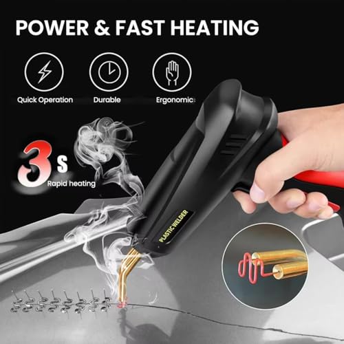 Serplex® Plastic Welder Combo, 200W Handheld Welding Gun Kit with 1500 Staples, 6 Types for Car Bumper, Plastic Crack Repair, DIY, Crafts, Scrapbooking, Planners (Welder + Staples Kit)