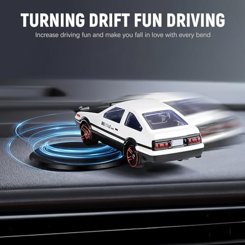 STHIRA® 2 Pcs Mini Car Model Drifting AE86 Car Model with Self Adhesive Base,2.95inches Alloy AE86 Initial D Dashboard Decor Charm Desk Decor