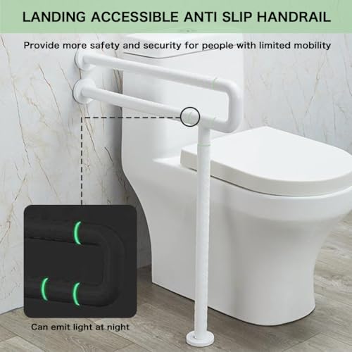 HANNEA® Elderly Disabled Commode Medical Accessories Safety Hand Railing Guard Frame Shower Assist-White