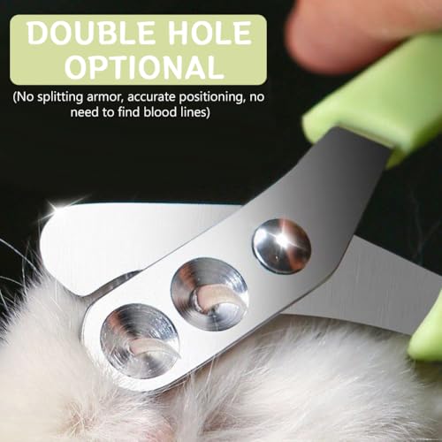 Qpets Cat Nail Clipper Upgrade Dual Hole Pet Nail Clipper Stainless Steel Nail Clipper with Nail File Safety No Hurt Cat Nail Clipper Pet Grooming Tools