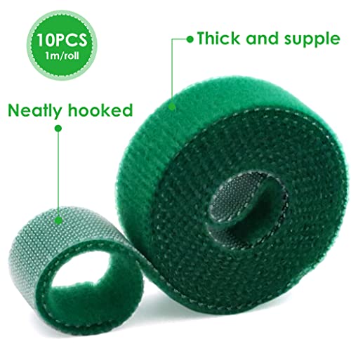 HASTHIP® 20PCS Plant Tie Strap Reusable Nylon Garden Tape Rolls Back to Back Hook and Loop for Tomato Support Tree Ties Cable Organizer 1m/roll