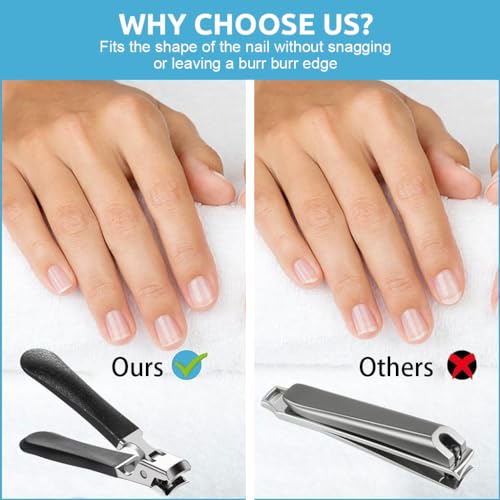 MAYCREATE Toenail Clipper Large Nail Clipper Heavy Duty Stainless Steel Nail Clipper with PP Handle Scattering-proof Wide Jaw Nail Clipper for Thicker Nail, Toenail, Hard Nails