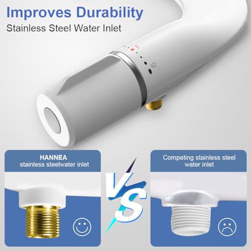 HANNEA® Jet Spray for Toilet Portable Ultra-Slim Bidet with Dual Nozzles Posterior Feminine Wash Adjustable Water Pressure Non-Electric Seat Attachment ABS Polished 2PCS