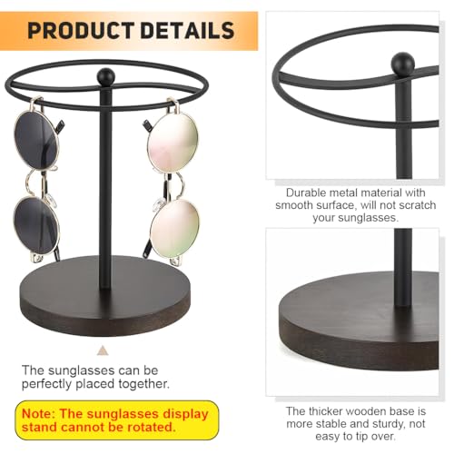 HASTHIP® Sunglasses Organizer Glasses Holder Stand Sunglass Storage Display Eyeglasses Rack for up to 12 Pairs of Eyewear Glasses for Table Dresser Desk Countertop Bedroom, Black