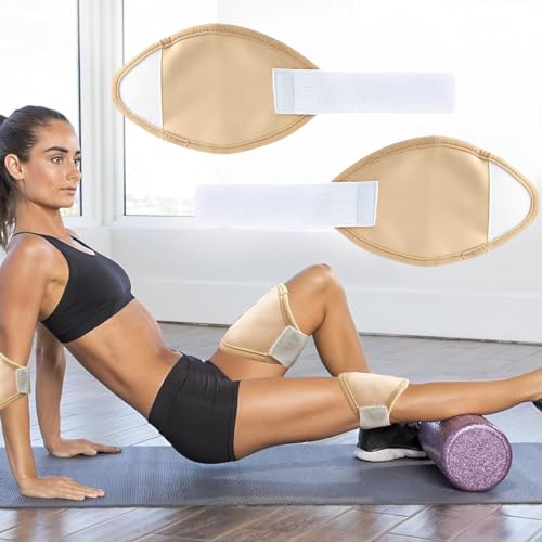 MAYCREATE® Castor Oil Pack Combo for Knee & Ankle, 4pcs Reusable Cotton Wraps with Adjustable Straps for Knees, Calf, Legs, Feet, Ankle Support & Plantar Fasciitis Relief for Men & Women