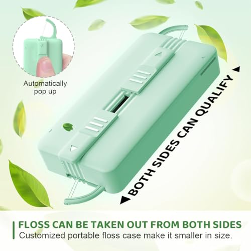 HANNEA Dental-Flosser Dispenser Dual-end Dental Picks Dispenser Box with 200pcs Dental Floss Travel Dental Floss Storage and Dispenser Box Magnetic Closing Dental-Floss Dispenser Box
