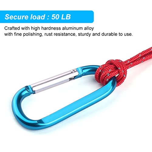 Proberos® 5PCS Carabiner 3.1 Inch Aluminum D-Ring Keychain Chain Lock Clip Hook Accessories Hiking Travel Kits Outdoor Camping Fishing Home RV