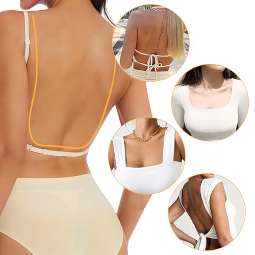 PALAY Women's Bra Summer V-Neckline Bra with Adjustable Strap Breathable Bra Stylish Cross Back Bra Yoga Bra Base Layer Bra, S