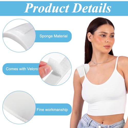 HANNEA 2 Pair Set-in Shoulder Pads 0.59 Inches Thickness Sponge Shoulder Pads No Sew Anti-slip Women Blazer Set-in Shoulder Pads Shoulder Enhancer Pads