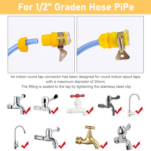 HASTHIP® Universal Water Tap Adapter 4/6 Point Faucet Anti-Leakage ABS Quick Release for Pipe 3 PCS