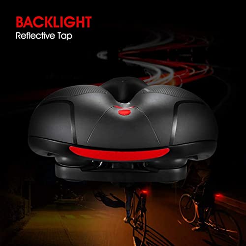 Proberos® Cycle Seat with Red Reflective Safety Strip Universal Memory Foam Bicycle Waterproof Breathable Shock Absorbing Saddle for Mountain 3 PCS