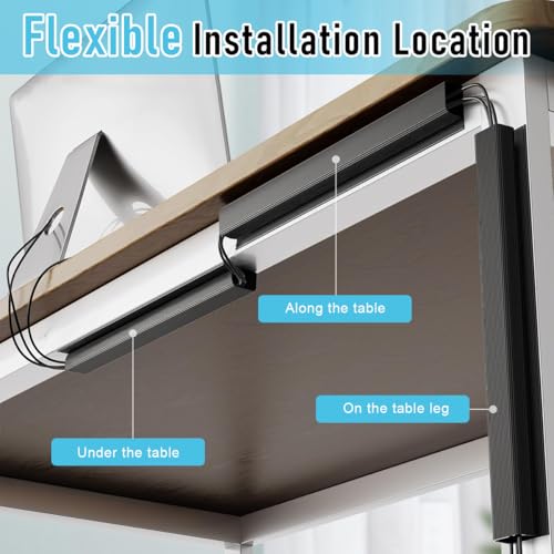 Serplex® 6PCS Cable Management Under Desk 15.7 Inch Self-Adhesive Organizer No Drilling Tray Channel Rail