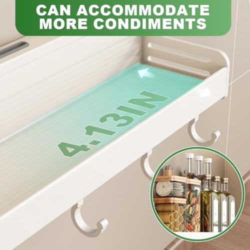 HASTHIP® Spice Rack Organiser Wall Mounted 23.6 inches Rugged Aluminium Kitchen Seasoning Spoon Holder Shelf Dish Towel Hanging 23.6x4.92x3.94 CM 2PCS