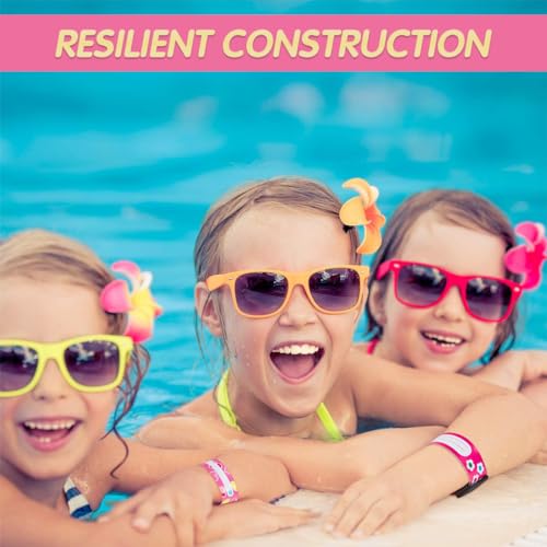 Climberty® Kids Safety ID Wristband 12 Pack Waterproof PVC Write-on Anti-Lost Identification with Buckle for Travel Outing Group Activity 19.2cm x 2.15cm 2 PCS