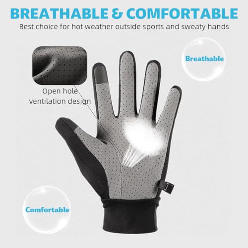 Proberos® Driving Gloves Men Women Summer Ice Silk Breathable Touch Screen Design Anti-Slip Palm Outdoor Casual Sport Full Finger Riding Golfing 3PCS