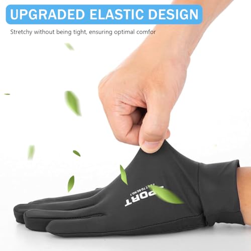 Proberos® Sun Protection Gloves UPF 50 Plus Summer Ice Silk UV Upgrade Anti-slip Palm Touch Screen Finger Tips Design Unisex Black for Driving Golfing Riding 3 PCS