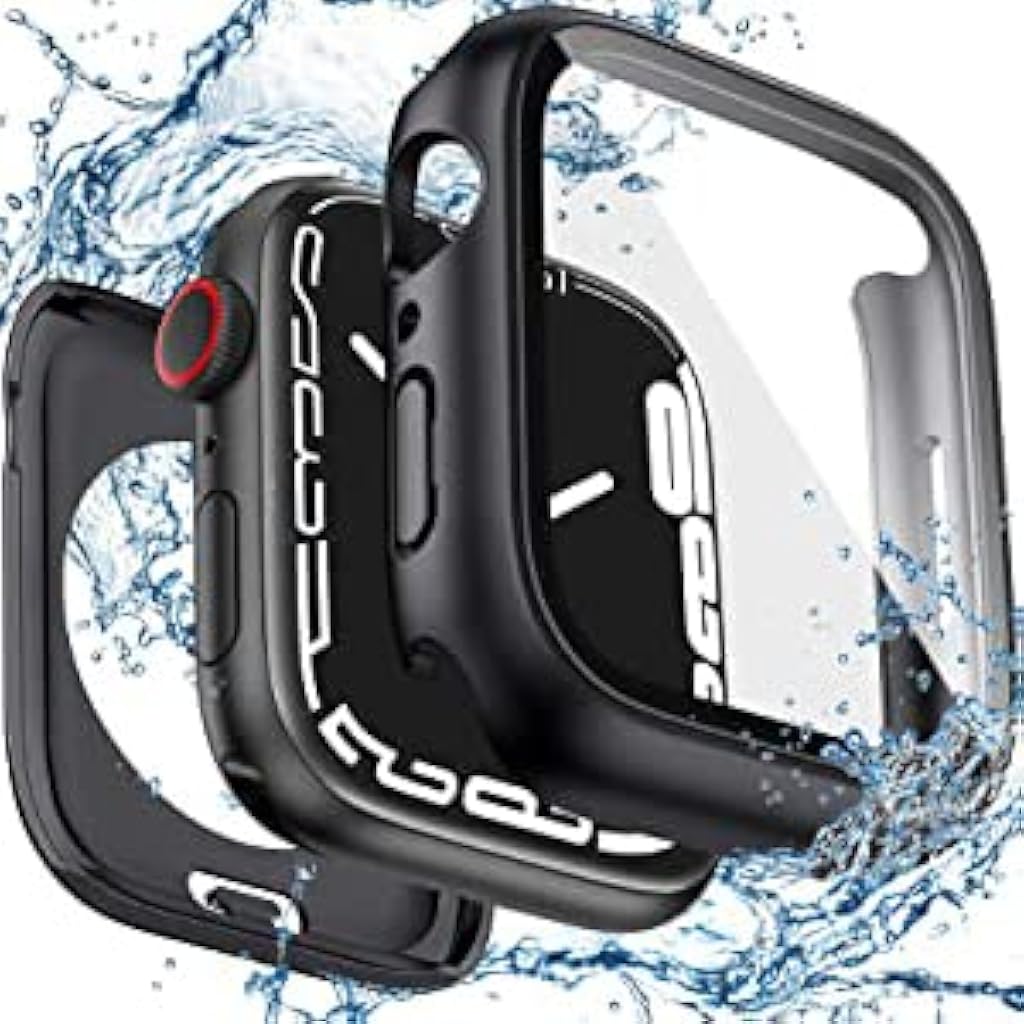 ZORBES Waterproof Cover Case Compatible with Apple Watch Series7, Protective Hard PC Cover Case (41mm Black)