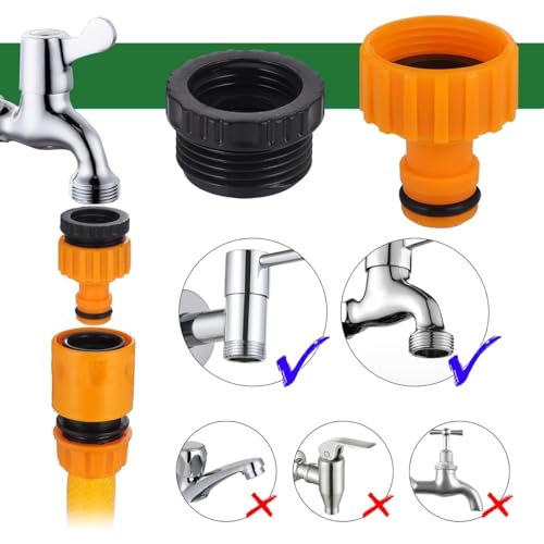 HASTHIP® 34PCS Gardenhose Pipe Connectors Universal Quick Hose Multi-Tap Adapter With Washers Water Sprayer Nozzle Faucet for Gardening Watering Car Washing