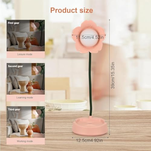 ELEPHANTBOAT® Desk Lamp for Children,Sky Dimmable LED Table Lamp with 3 Colour Temperatures,USB Bedside with Touch Sensor and Flexible Arm Girls' Desk for Reading Learning