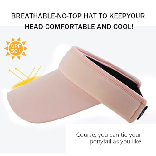 PALAY Women Sun Visor Hat Wide Brim Sun Visor Hat UPF 50+ Sun Visor Hat Summer Ice Silk Lightweight Sport Sun Visor Hat for Running, Sport, Jogging