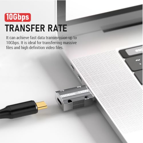 Verilux® USB C to A OTG Adapter Type 3.1 Support Data Transfer Max 120W Fast Charging Zinc Alloy for Laptop Pc Power Bank Silver 3PCS