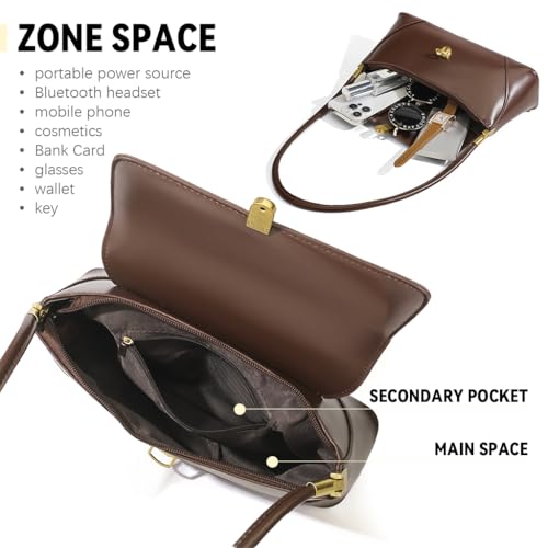 PALAY® Shoulder Bag for Women, Vintage Trendy Women's Purses, Small Vegan Leather Handbags Underarm Hobo Bag Bronze