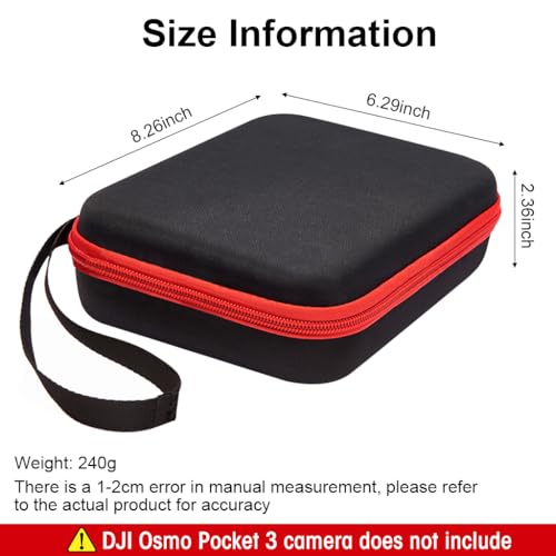 Verilux® Black Carrying Case for DJI Osmo Pocket 3 Camera Storage Bag with Hand Strap Travel Accessories Polyurethane 2PCS