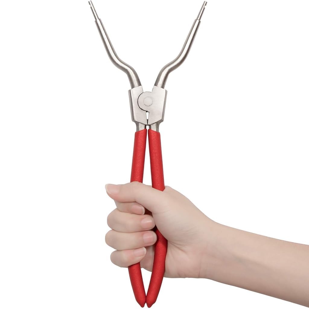 HASTHIP 11 inches Snap Ring Plier Carbon Steel Straight Tip Circlip Plier for Install and Remove Circlips Anti-Slip Rubberized Handle Retaining Ring Removal Plier Tool
