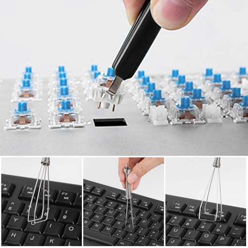ZORBES® 6 Pieces Keyboard Remover Tool Kit Include Switch Puller Lubricating Pen Cleaning Brush Tweezers 4-Jaw Gripper Key Cap Puller 18PCS