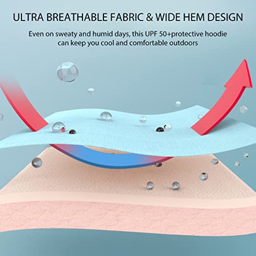 PALAY Summer Jacket for Women, UPF 50+ Sun Protection Hoodie Jacket with Face Cover, Fashion Long Sleeve Zip Up Lightweight Cooling Shirt for Outdoor Riding, Hiking, Travel - Pink