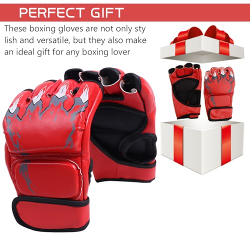 Proberos Boxing Gloves, MMA Gloves with Adjustable Wristband, Training Boxing Gloves, Pu Boxing Gloves for Men & Women with Moulded Foam Padding, Sweat Wicking Lining