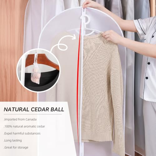 HASTHIP® 5 Pack Clear Garment Bags Clothes Covers Protecting Dust for Storage Plastic 55 Inch Hanging Dress Bag Gowns Long with Full Zipper Suit Closet 2PCS