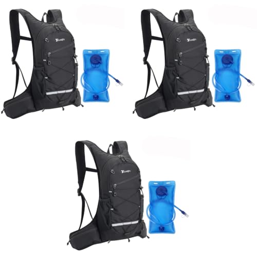 Proberos® Trekking Backpack with 2L Water Bladder Waterproof Travel Pack for Hiking Camping Running Professional for Men Women Kids BPA Free 3 PCS