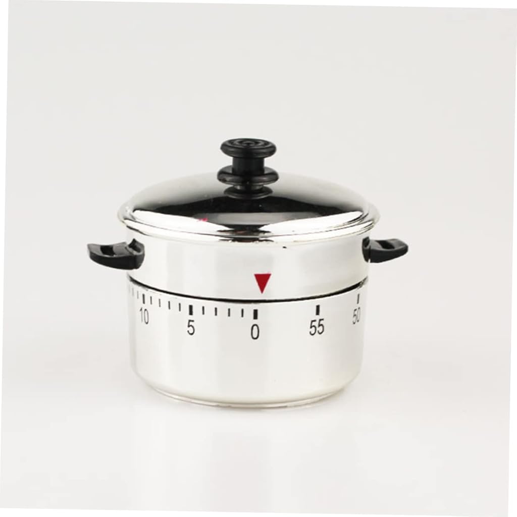 Supvox® Timer - Mechanical Timer for Baking Cute Kitchen Alarm Countdown Timers Unique Pressure Cooker Shape Practical Reminder for Cooking and Baking Lightweight-Metallic