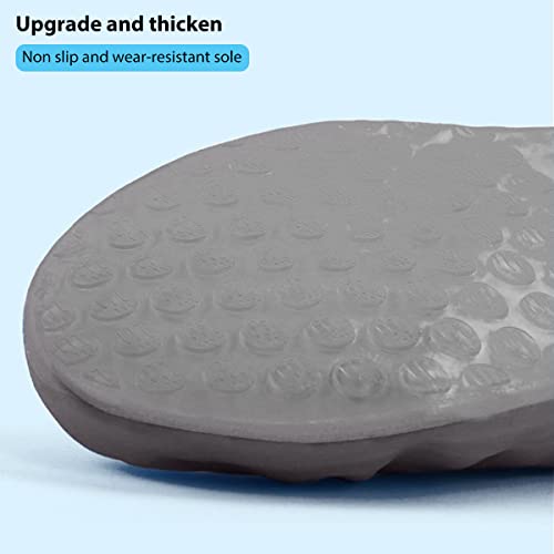 ZIBUYU Shoes Cover for Rain Waterproof Silicone Outdoor High Top Shoe Cover, Puncture Proof Sole Wear-Resistant Anti-Slip Shoe Rain Cover, Double Row Button Closure (Size 7.5/8) - 1 Pair Grey