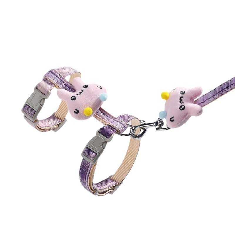 Qpets Cat Harness with Leash, Outdoor Cat Leash with Harness with Quick Release Buckle Adjustable for Small Medium Cats, Lightweight Soft Walking Travel Petsafe Harness(Size: S)