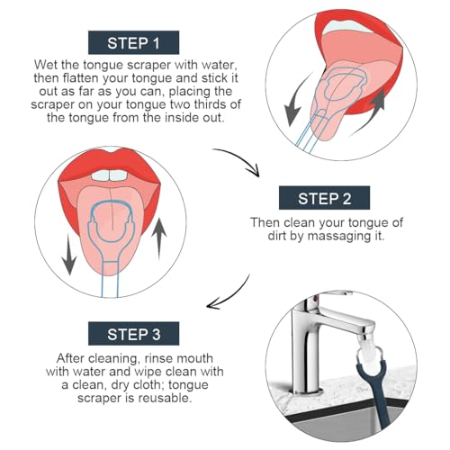 HANNEA® Tongue Cleaner for Adults Kids Stainless Steel Scraper with Anti-slip Handle Design Oral Odor Remover Cleaners Home Travel Hygiene Tool 2PCS