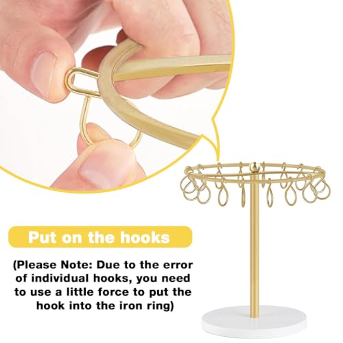 HASTHIP® Metal Claw Clip Organizer Holder Stand Storage Display Hair Accessories Bedroom Bathroom College Dorm Room Decor for Women and Girls, Gold
