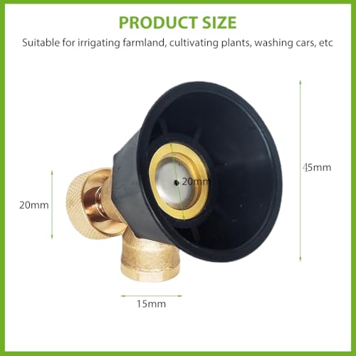 HASTHIP® Brass Sprayer Nozzle 2 Spray Modes Adjustable Pump with Windproof Cap High Pressure Vortex Suitable for Agriculture Garden Grass Sprinkling Multi-Function 2PCS