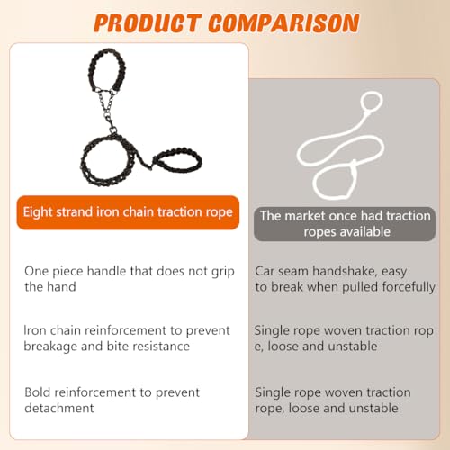 Qpets Large Dog Leash, Metal Dog Chain Leash for 55-110 lbs Large Dog Breeds 5.5Ft Iron Chain Leash with Nylon Handle, Quick Release Dog Leash for Golden Retriever, Pit Bulls, German Shepherd, XL
