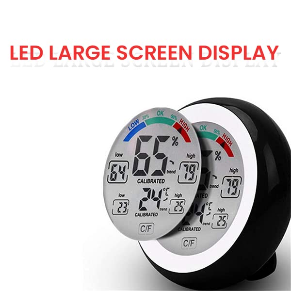 Serplex LCD Digital Indoor Hygrometer Thermometer Humidity Guage Accurate Temperature Monitor Meter Air Comfort Indicator with Stand for Home Office Indoor Green House(Battery Not Included)