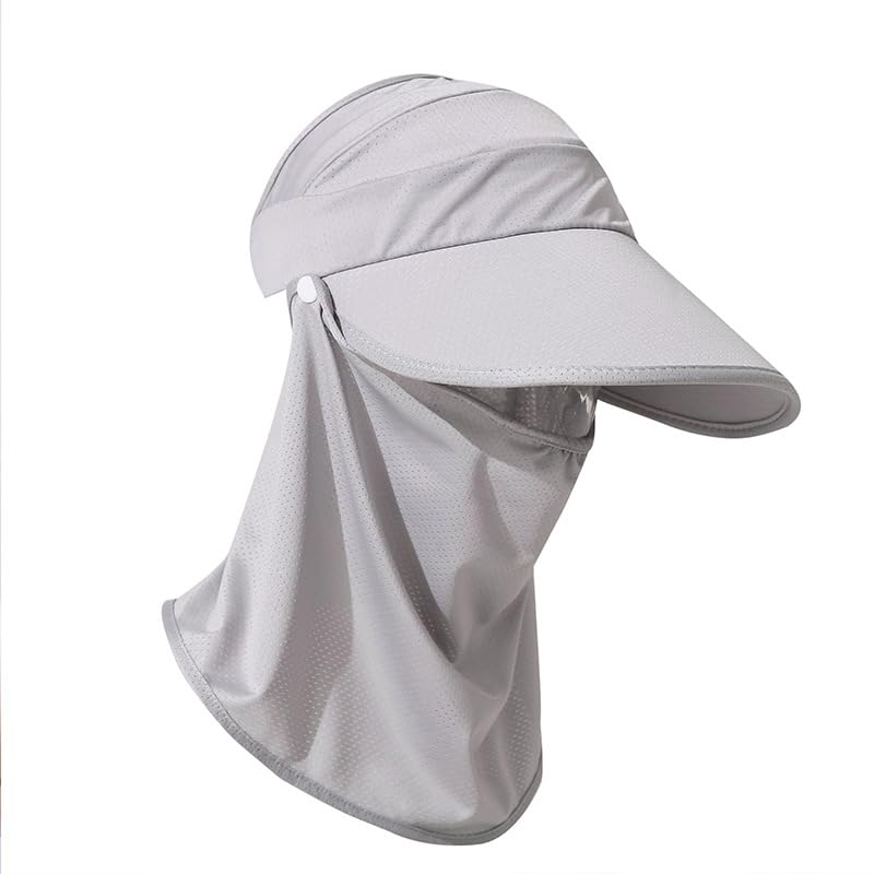 PALAY Sun Hat for Women with Detachable Face Cover, Wide Brim Hats for Women UV Sun Protection, Breathable Outdoor Summer Visor Cap for Women Bike Fishing Cycling