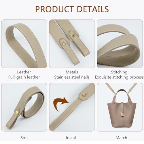 PALAY 2Pcs PU Shoulder Bag Straps 23.6 Inches Stylish Tote Bag Shoulder Strap Replacement Narrow Shoulder Straps for Crossbody Bag, Shoulder Bag, Handbags, Black & Beige