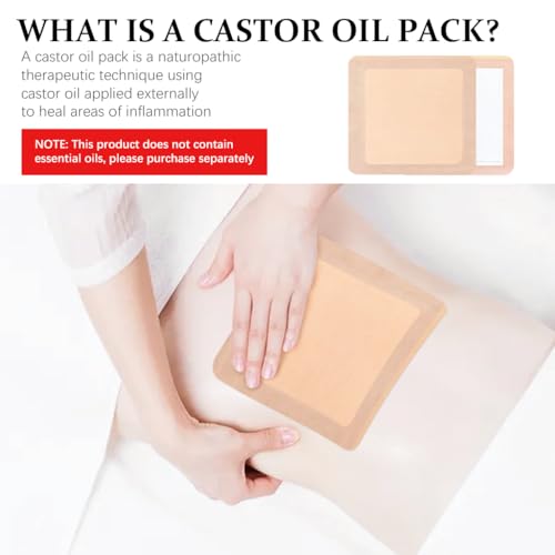 HANNEA® 30PCS Castor Oil Patches Self Adhesive Pack Wrap Organic Cotton Pads for Liver Anti Leakage No Wash Oil Not Included